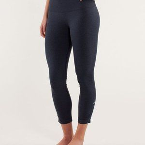 Lululemon Ebb & Flow Crop Leggings Inkwell Ruched